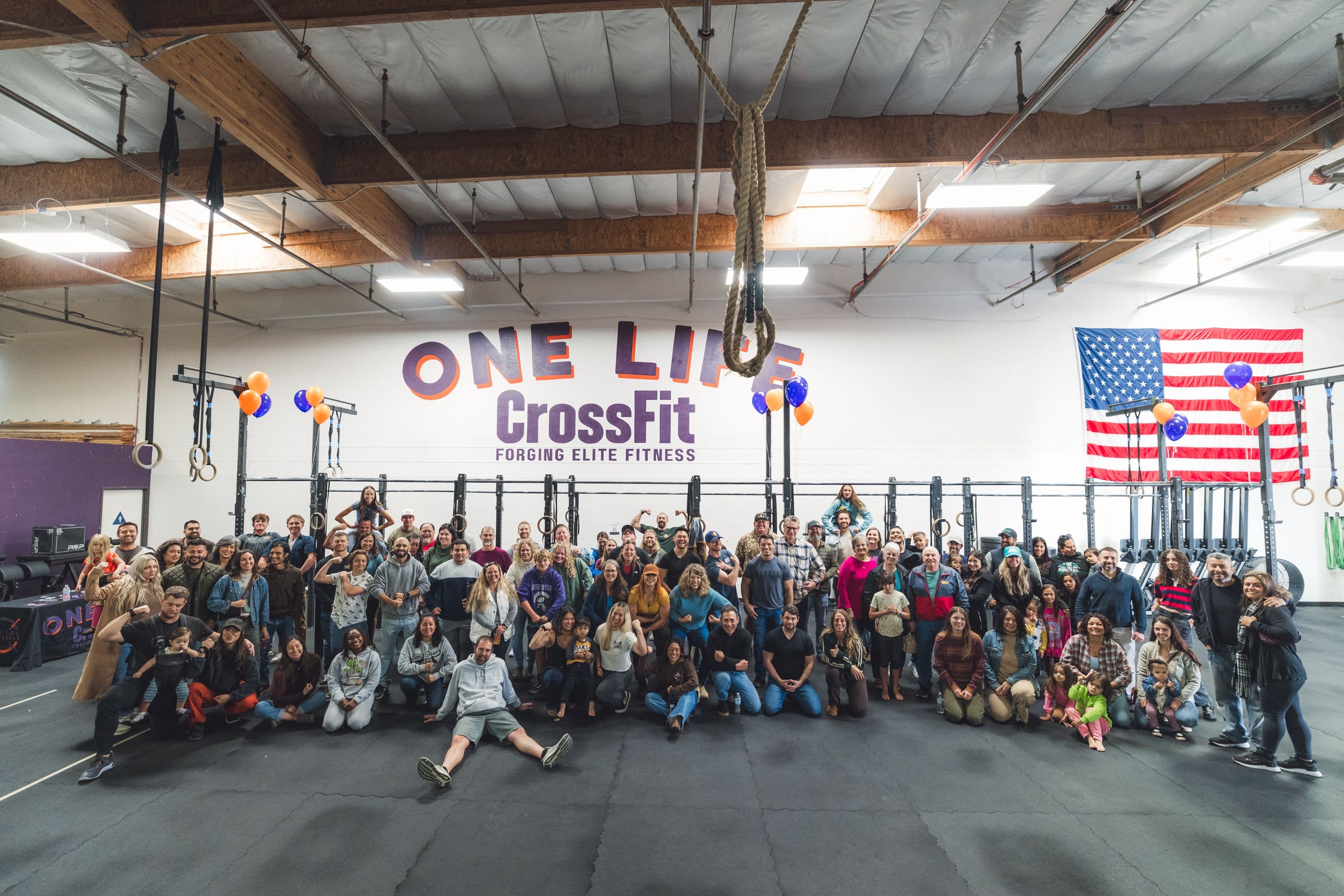 The One Life CrossFit community gathered inside the Santa Maria gym