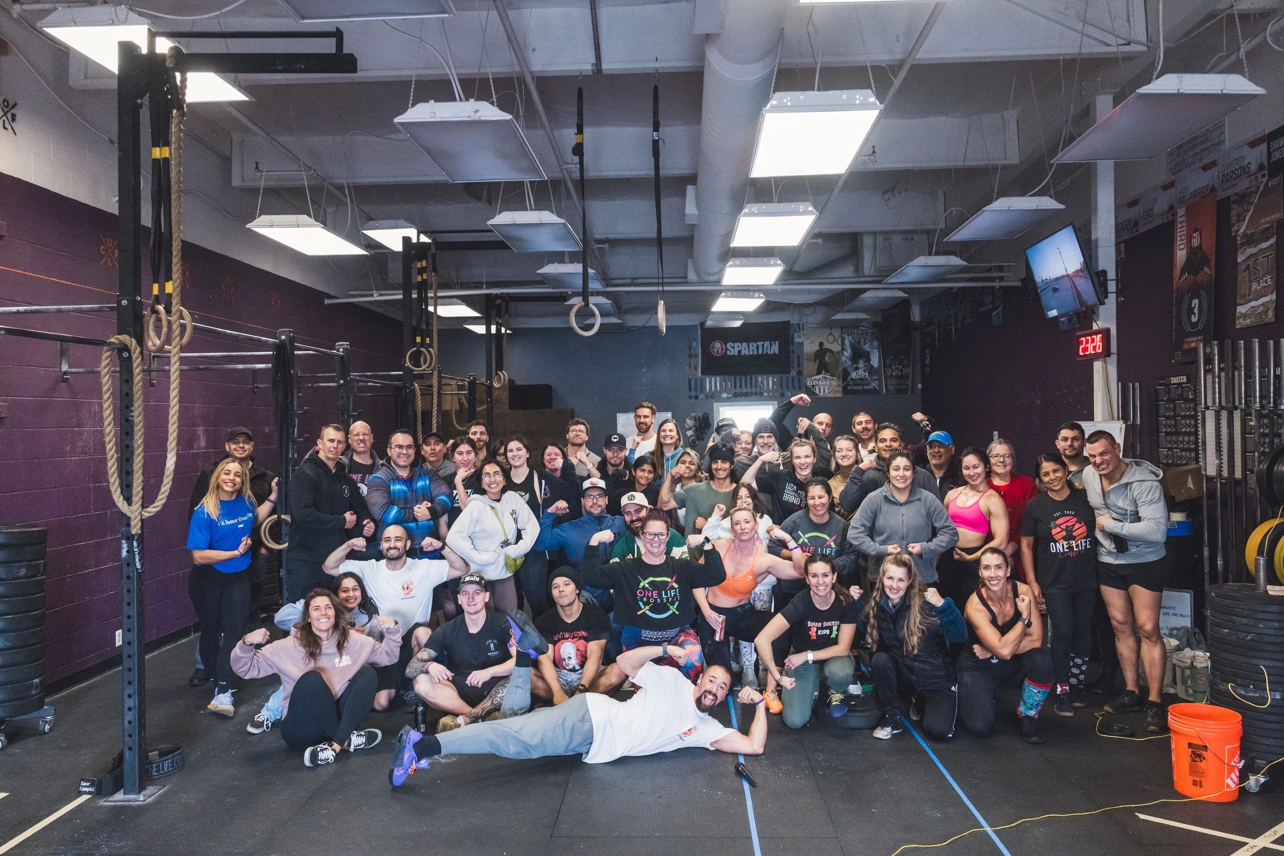 One Life members gathered together on the Santa Maria training floor